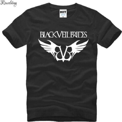 Rock Black Veil Brides Printed T Shirt Men Hip Hop Short Sleeve O-Neck Cotton Man T-Shirt Cool Tee Shirt Homme Camisa Masculina