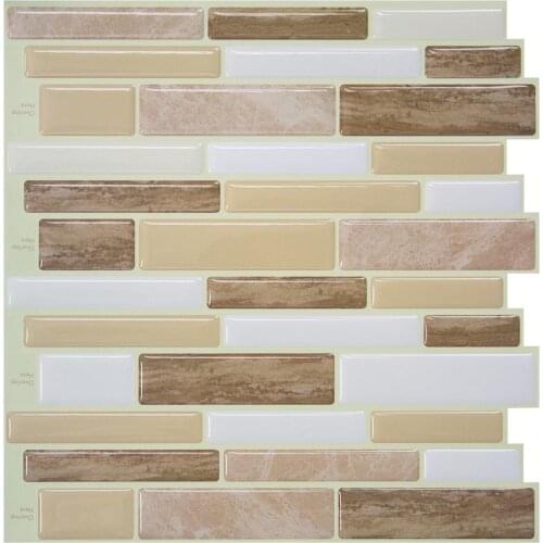 Self Adhesive 3D Tile Wall Decal Sticker DIY Kitchen Bathroom Home Decor Wallpaper 10*10 inch/sheet