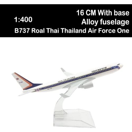 16CM 1:400 Airplane Boeing B737 Roal Thai Thailand Air Force One W Base Alloy Aircraft Plane Airliner Adult Gift Toy Model Show