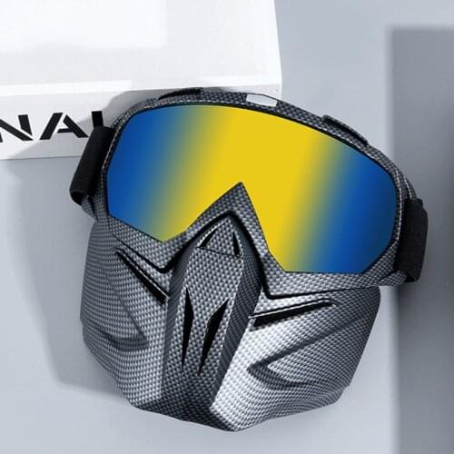 Detachable Motorcycle Tactical Face Goggles Mask Moto Wind Dust Proof Racing Cycling Face Cover Protective Goggles Mask