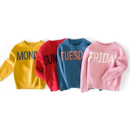 2 3 4 5 6 7 8 Years Kids Sweater High Quality Autumn Casual Letter Printed Knit Pullover Boys Sweaters Jackets For Girls 2019