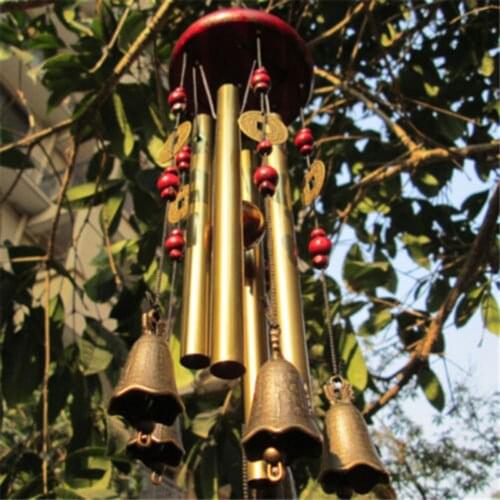 67cm Living Wind Chimes Outdoor Garden 4 Tubes Bells Antirust Copper Antique Windchime For Home Yard Decor Hanging Decoration