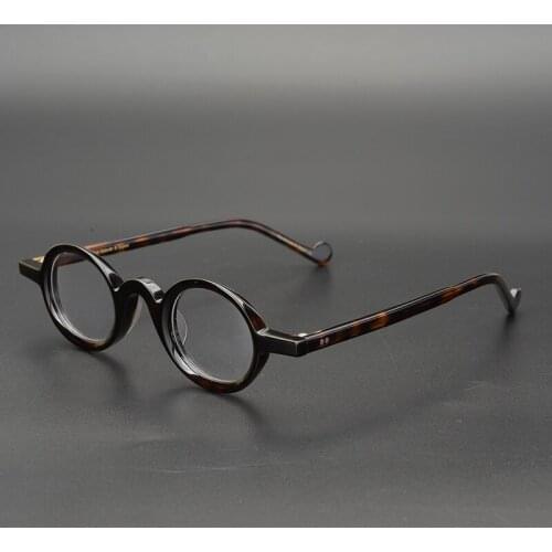 Vintage Assorted Colors Acetate Myopia Eyeglass Frame Hand Made Women Men Unique Small Type High Prescription Lens Top Quality