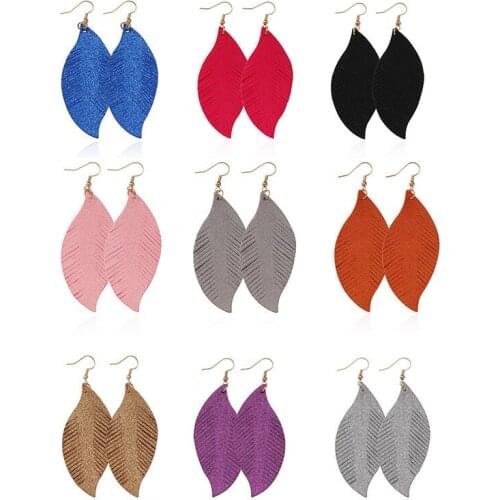 Women Statement Earrings Water Droplet Leather Earrings Fashion Jewelry Bling-bling Tassel Eardrop