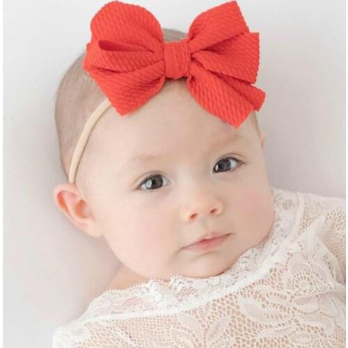 Baby Bows Headbands Girls soft Lovely Hair Accessories For Newborn Thin Nylon Turban Traceless Infant Cute Hairband Women Hair