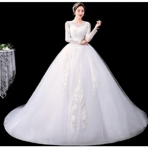 Vintage Train Wedding Dress Ball Gowns New Tail Bride Dream Plus Size Tailing Wedding Dresses Vestidos De Novia