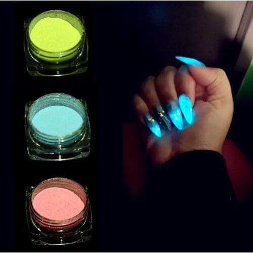 1 Box Neon Phosphor Powder Nail Glitter Powder 10 Colors Dust Luminous Pigment Fluorescent Powder Nail Glitters Glow In The Dark