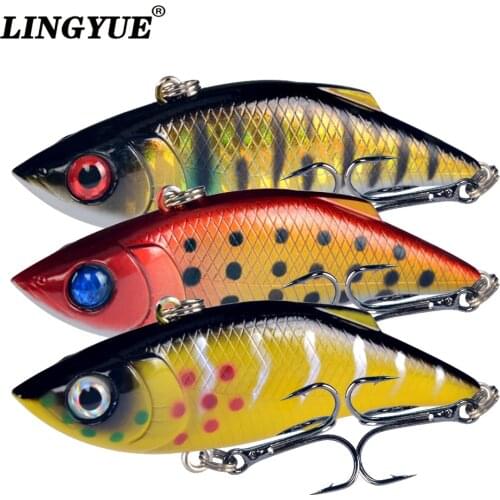 1PCS Hard VIB Fishing Lure 8CM/10G 3D Eyes Crankbaits Sinking Wide Profile Tight Wiggle Tackle