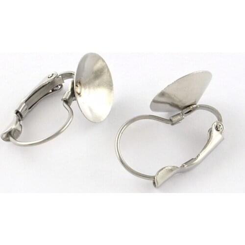 100pcs 304 Stainless Steel Leverback Earring Finding Ear Wire Hoop Settings for Jewelry Making Fit for 10mm 12mm Rhinestone