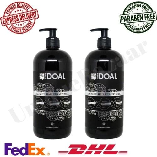 2 Pieces Keratin Treatment Milk Hair Care 2 x 1000 ML DOAL, Damaged and Weak Hair | Shiny and Smooth Hair Fast Delivery