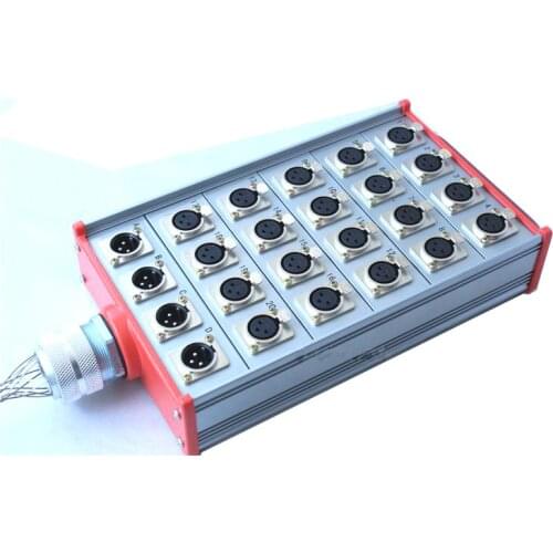 2pcs/lot 24 signal pathway stage junction box Stage snake cable box audio cable junction box with Stainless steel cable products