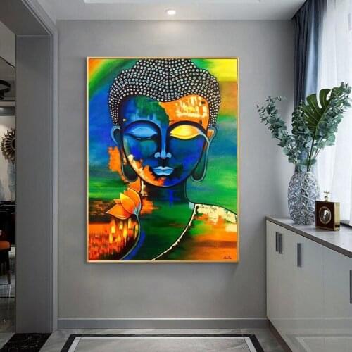Abstract Buddhism Posters and Prints Wall Art Canvas Painting Wall Decoration Lord Buddha Pictures For Living Room Wall Decor