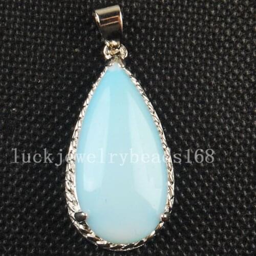Free Shipping Women Fashion Jewelry 18x35mm Opalite Opal Teardrop Pendant Bead 1pcs C3209
