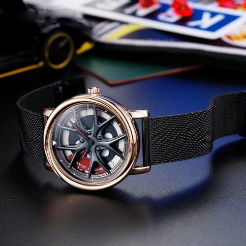 UTHAI BK28 Business Fashionable Personality Mens Student Can Run Creative Sports Mesh Belt Quartz Waterproof 30M Watch