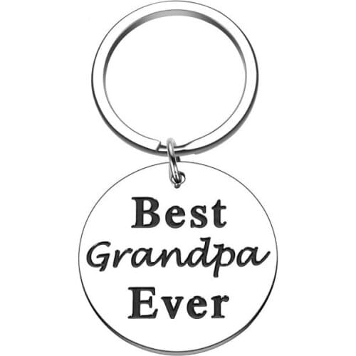 Grandpa Grandfather Keychain Key Ring Gifts for Men From Grandson Granddaughter Grandchild Thanksgiving Day Gift for Granddad