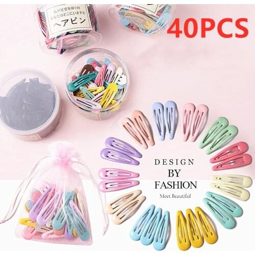 10/20/30/40PCS Snap Hair Clips For Baby Children Hair Clip Pins BB Hairpin Color Metal Barrettes Women Girl Styling Accessories