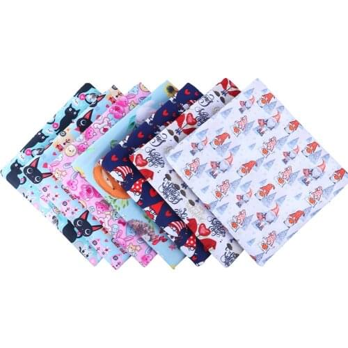 Diy 50 * 140cm/piece Christmas polyster and cotton fabric printed polyester fabric sewing home textile clothing patch patchwork