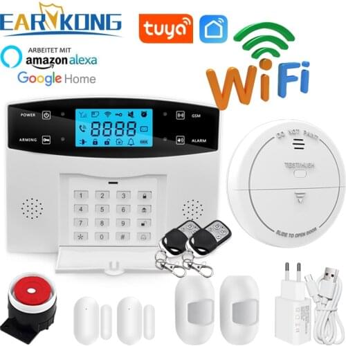 Wifi GSM PSTN Home Burglar Security Alarm System Intercom 433 Wirelesss Sensor Alarm Remote Control Auto dial Siren Sensor Kit