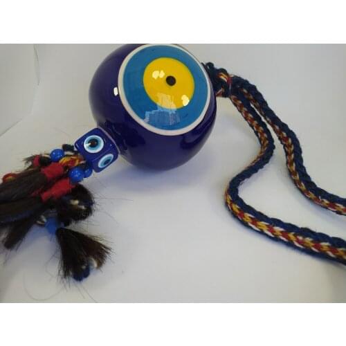 Ceramic Evil Eye Sphere Turkish Handmade Amulet for Wall Hanging Talisman Boho Home Decor Protector