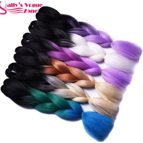 Jumbo Braids Ombre Braiding Hair 2 3Tone Black Brown Pink Color Sallyhair 24inch High Temperature Fiber Synthetic Hair Extension