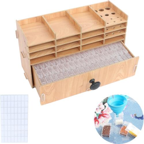 5D Diamond Painting Kits Tool Wooden Storage Tray Diamond embroidery Point DIY Multi-layer Rack Drill Pen Organizer Accessories