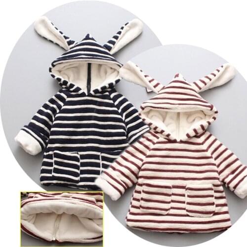 Baby Girls Clothes Toddler Kids Cute Fox Ears Winter Warm Fleece Coat Hoodies Outerwear Jacket Childrens Clothing 3-6 Years