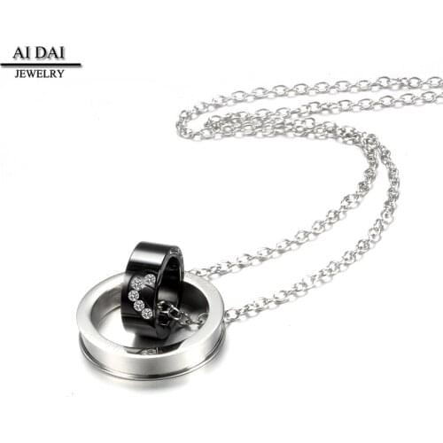 Simple Design Titanium Steel Necklace Hip Hop Dancing Couple Style Pendant Birthday Gift Ornament Stainless Steel Jewelry