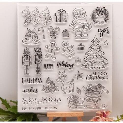 Diy Transparent Silicone Rubber Standard Stamp for Scrapbooking Clear Stamps Card Making Stamps Vintage Cake Christmas