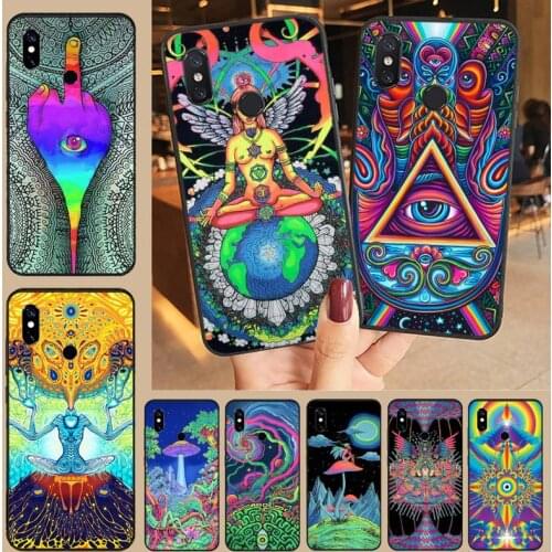 Psychedelic Trippy Art patternhigh quality Phone Case shell For Xiaomi Redmi note 7 8 9 t k30 max3 9 s 10 pro lite