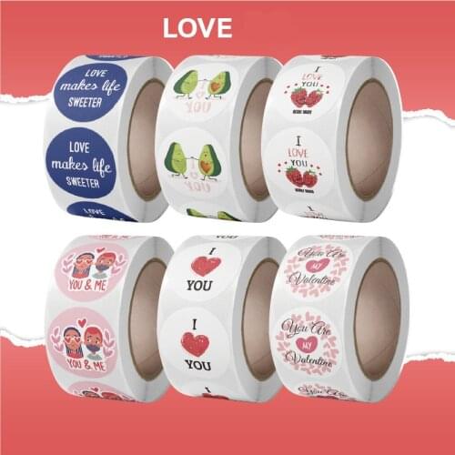 Novel Love Theme Stickers I Love You Sealing Labels 1'' 500pcs for Valentines Day Wedding Engagement Lover Romantic Gifts Decor
