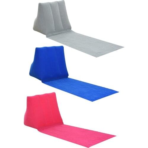 Foldable Soft Inflatable Beach Mat Festival Camping Leisure Lounger Back Pillow Cushion Chair Seat Air Bed Travel Mattress