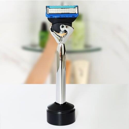 Extra Long Heavyweight Zinc Alloy Handle - 5 Blade Technology for a Closer Shave-1 Blade Included