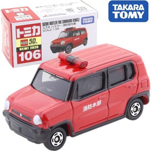 Takara Tomy Tomica 106 Suzuki Hustler Fire Command Vehicle Scale 1/58 Car Hot Pop Kids Toys Motor Diecast Metal Model