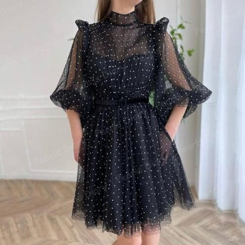 Handmade Duabi Design Ankle Length Evening Dresses Saudi Arabic Long Sleeve Party Dress Vestidos De Festa African Prom Gowns