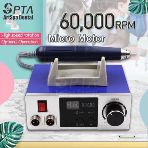 60,000RPM High Quality Micromotor Equipamento and Dentisty Tooth Jewelry Polishing Lab Drill by Foot Pedal Non-Carbon Brushless