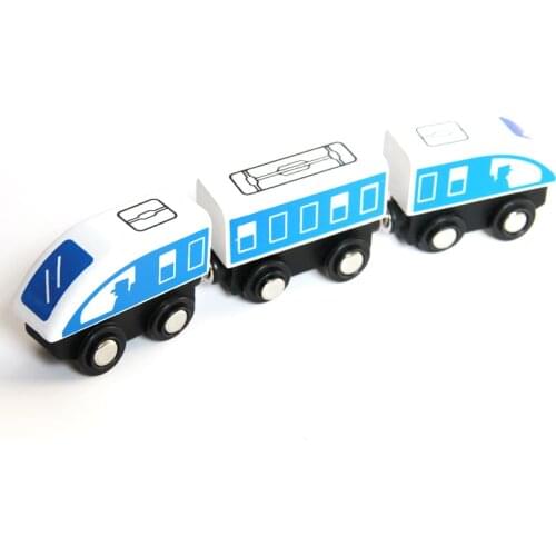 W116 Solid wood magnetic levitation high-speed rail train car compatible with all kinds of wooden track brio rail wooden train