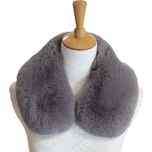 Lady Blinger New faux rex rabbit fur scarf multicolor soft rabbit fur collar women men winter fur scarf fake fur shawl