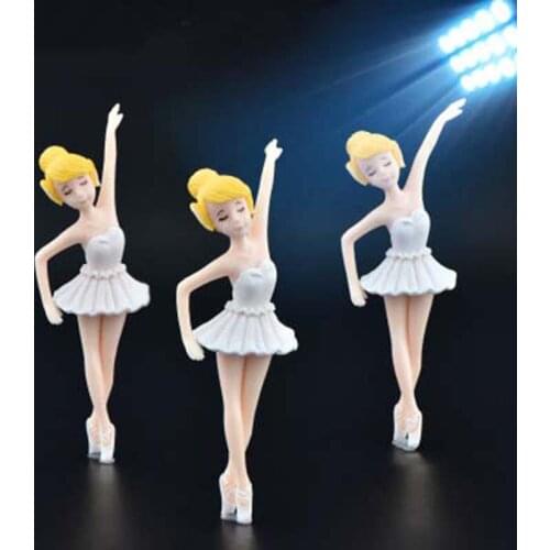 10.5cm 1 Piece PVC Ornaments Decorations White And Purple And Yellow Ballerina Elegant Sweet Cute Mesa Furnishing Articles