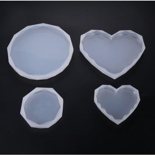 1 PCS Translucent Round Heart Silicone Mold DIY Jewelry Making Tool Moulds UV Epoxy Resin Decorative Craft