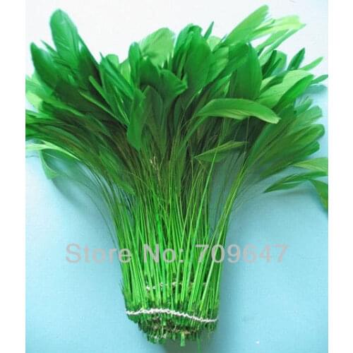 100PCS/LOT 6-8 "(15-20cm) Kelly Green Stripped Rooster Coque Tail Feathers Loose Feathers,Craft Feathers,Feathers for Hats