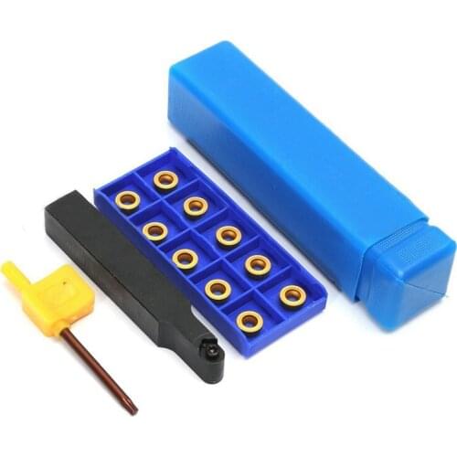 12pcs/set SRDCN1616H10 Tool Holder + RCMX1003M0 YBC251 Inserts with Wrench For CNC Lathe Tool