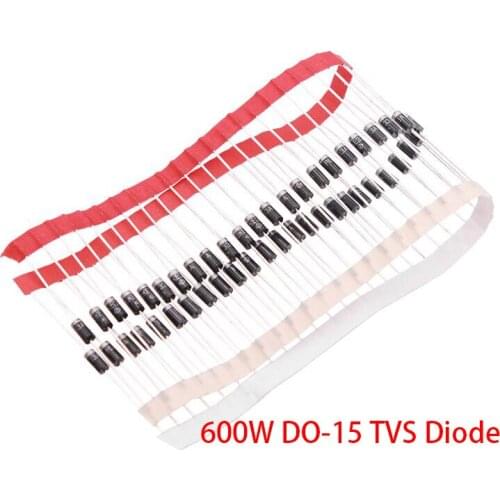 20pcs 600W DO-15 TVS Diode P6KE22A P6KE24A P6KE27A P6KE30A P6KE33A P6KE36A P6KE39A P6KE43A P6KE47A P6KE51A P6KE56A