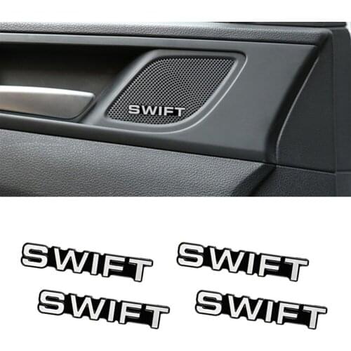 4pcs 3D aluminum speaker stereo speaker badge emblem Sticker for Suzuki Swift Alto SX4 Accessories Car Styling