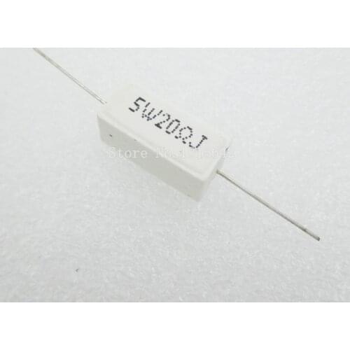 10PCS/LOT Ceramic Cement Resistor 5W 20 ohm 20R Resistance 5% Error Cement resistance