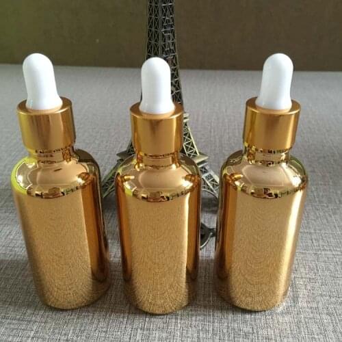 50ml gold plated glass dropper bottle,dropper container,essentical oil bottle refillable cosmetics bottles makeup storage
