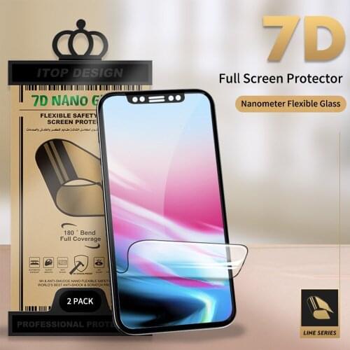 7D Nano Soft Glass Premium Anti-Glare/Anti-Fingerprint Flexible HD Screen Protector For iPhone X/XS with Camera Protector 2-pack