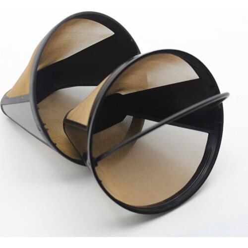 1 pcs Coffee Maker Accessories Stainless Steel Reusable Cone-Style Kitchen Gadgets Coffee Filter Handmade Kitchenware