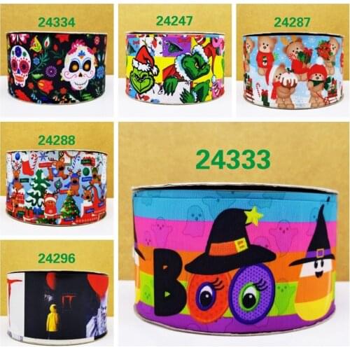 Free shipping 50 yard cartoon printed grosgrain ribbon 24334