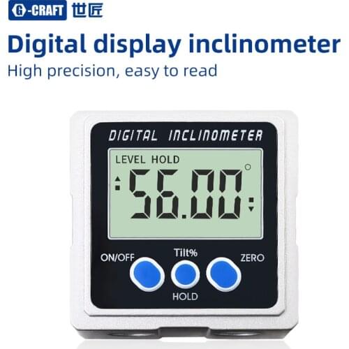 Digital Protractor 360°High Precision Electronic Goniometer Inclinometer Digital Magnetic Band Measuring Tools