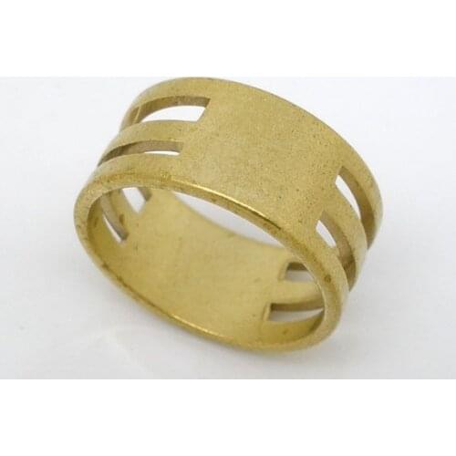 DoreenBeads (10 PCs/pack) Retail Brass Tone Ring of Dual Slots for Jump Ring Opening Closing Finger Tool 19x8.5mm